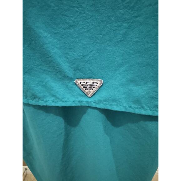 Columbia PFG Shirt Women's Teal Green Short Sleeve Vented Fishing Hiking Size L - Picture 5 of 10